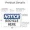 Signmission Recycle Here, 18 in W x Rectangle, Plastic OS-2PACK-NS-P-1218-L-18000 - alternate 3
